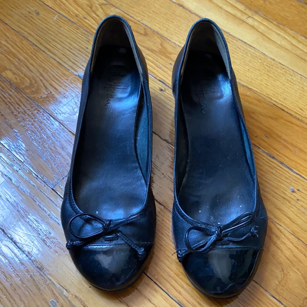 Cole Haan leather/patten leather Mary Jane wedge with Nike Air soles